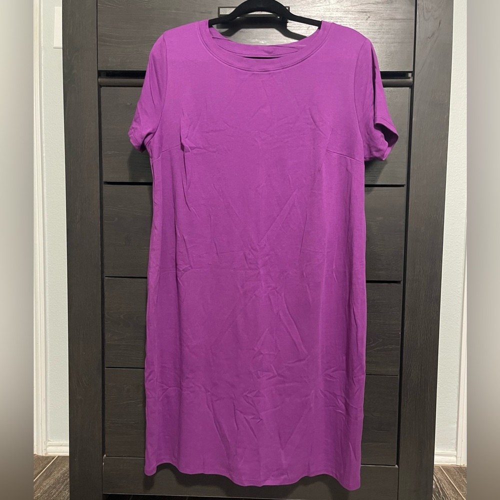 Ava & Viv purple shirt Dress Short Sleeve Crew Neck Casual